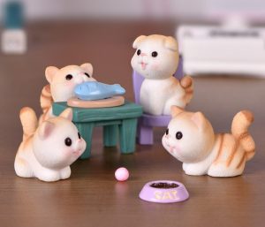 Miniture Fairy Garden Accessories Supplies Lovely Resin Cat Kids Toys Pot Bonsai Animals Micro Landscape Miniature Garden Terrariums Fairy Garden Animals Figurine Kits Items Decoration Table Ornaments